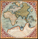 Terra Major II Opspændt tryk af Gerardus Mercator