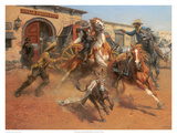 The Burro And The Bad Men Print by Andy Thomas