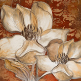 Whispering Magnolia on Red I Prints by Lanie Loreth