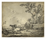 Pastoral Etching II Posters