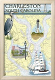 Charleston, South Carolina - Nautical Chart Posters