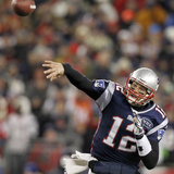 New England Patriots and Denver Broncos: Tom Brady Photographic Print by Elise Amendola