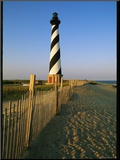 Cape Hatteras Lighthouse with Surrounding Sand Fence Mounted Photo by Steve Winter