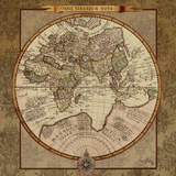 Damask World Map II Affiches par Elizabeth Medley
