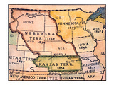 Kansas-Nebraska Map, 1854 Giclee Print