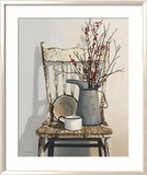 Watering Can on Chair Innrammet Giclee-trykk av Cecile Baird Watering Can on Chair Innrammet Giclee-trykk av Cecile Baird