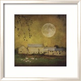 Sheep Under a Harvest Moon Poster av Dawne Polis
