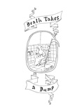 An image of the Grim Reaper reading while on the toilet, with the line 'De… - Cartoon Premium Giclee Print by Jack Ziegler