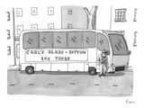 A man is seen standing next to a tour bus. - New Yorker Cartoon Premium Giclee Print by Zachary Kanin