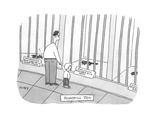 Father bringing son to a 'RoadKill Zoo.' - Cartoon Premium Giclee Print by Peter C. Vey