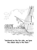 "Anchored on the far side, we have the oldest ship in the fleet." - Cartoon Premium Giclee Print by Mike Twohy