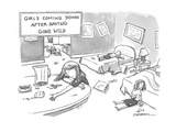 Young women passed out in a hotel room. - Cartoon Premium Giclee Print by C. Covert Darbyshire