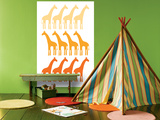 Orange Giraffe Family Poster par  Avalisa