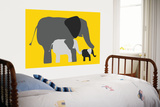 Yellow Elephants Print by  Avalisa