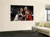 Philadelphia 76ers v Cleveland Cavaliers: Anderson Varejao and Darius Songaila Poster by David Liam Kyle