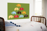 Green Counting Elephants Prints by  Avalisa