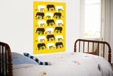 Yellow Elephant Pattern Prints by  Avalisa