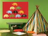 Red Counting Elephants Posters by  Avalisa