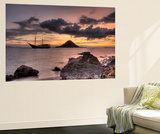 Sunset on Anchored Phinisi Schooner, Komodo National Park, Indonesia Print by  Jones-Shimlock