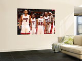 Indiana Pacers v Miami Heat: Juwan Howard, Dwyane Wade, Eddie House, Chris Bosh and LeBron James Art by Victor Baldizon
