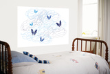 Blue Butterfly Trails Posters by  Avalisa