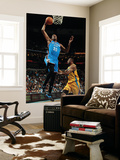 Oklahoma City Thunder v New Orleans Hornets: Kevin Durant and D.J. Mbenga Print by  Chris