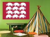 Red Elephant Family Prints by  Avalisa