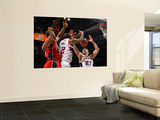 New Jersey Nets v Atlanta Hawks: Damion James, Josh Powell and Zaza Pachulia Prints by Kevin Cox