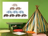 Brown Counting Elephants Art by  Avalisa