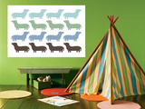 Blue Daschund Family Poster by  Avalisa