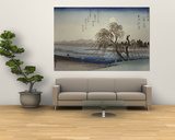 Autumn Moon Over Tama River Poster von Ando Hiroshige