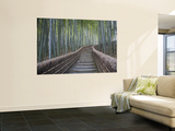 Stairway Through Bamboo Grove Above Adashino Nembutsu-Ji Temple Posters by Brent Winebrenner