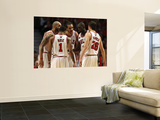 Miami Heat v Chicago Bulls - Game Two, Chicago, IL - MAY 18: Carlos Boozer, Derrick Rose, Luol Deng Prints by Jonathan Daniel
