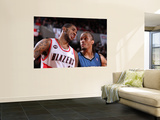 Minnesota Timberwolves v Portland Trail Blazers: Michael Beasley and LaMarcus Aldridge Posters by Sam Forencich
