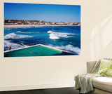 Overhead of Bondi Icebergs Pool and Bondi Beach Print by Holger Leue