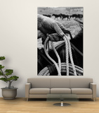 Close Up on Weather Beaten Hand of Whistle Mills Ranch Foreman Holding Rope Posters by John Loengard