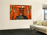 Traditional Torii with Inscriptions at Fushimi Inari Shrine Art by Christopher Groenhout