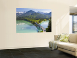 Road Bridge over Lake, Sylvenstein Lake and Bridge Bavarian Alps Bavaria Germany Poster by Peter Adams