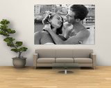 Italian Man Combing His Girlfriend's Hair Art by Paul Schutzer