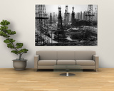 Forest of Wells, Rigs and Derricks Crowd the Signal Hill Oil Fields Art by Andreas Feininger