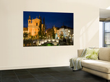 Evening View of Franciscan Church, Presernov Trg Square and Triple Bidge, Ljubljana, Slovenia Posters by Steve Outram