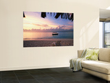 Tourist Boat Moored on the Sea at Sunset Prints by Allan Montaine