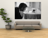 Sen. Jack Kennedy Admiring Baby Caroline as She Lies in Her Crib in Nursery at Georgetown Home Prints by Ed Clark
