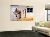 Home-Made Saddle Hanging Outside on Ropes Posters by Douglas Steakley