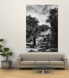 Two Children Walking Down a Dirt Road Going Fishing on a Summer Day Prints by John Dominis