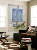 Window Shutters and Roses, Roquefixade, Ariege, Midi-Pyrenees, France Prints by Doug Pearson