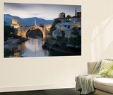 Mostar and Old Bridge over the Neretva River, Bosnia and Herzegovina Art by Gavin Hellier
