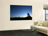Man Cycle Touring at Dawn Prints by Andrew Bain