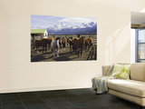 Horses in Corral at Estancia Cristina, Lago Argentino Affiches par Grant Dixon
