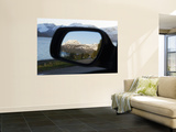 Reflection in Rearview Mirror of Lyngen Alps Surrounded by Kjosen Fjord Art by Christian Aslund